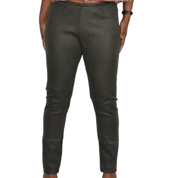 Pete Greta Myra Leggings Green Faux Suede Stretch Slouchy Johnny Was Size Small - Picture 11 of 15